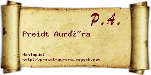 Preidt Auróra névjegykártya